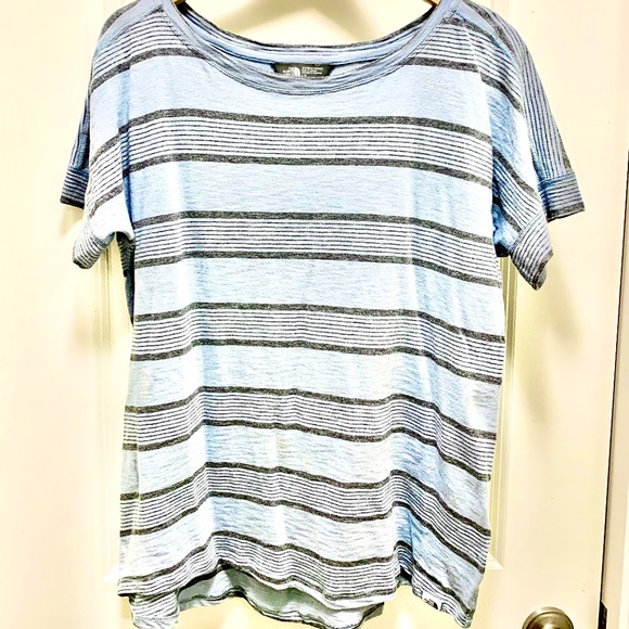 The North Face Blue Striped Cotton Top - L - NWOT - Picture 1 of 2